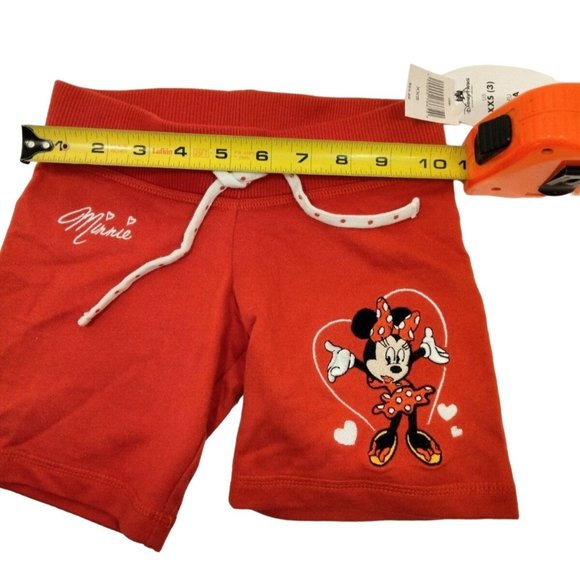 Disney Parks Minnie Mouse Red Knit Cotton Shorts XXS Small 3 New NWT - Picture 4 of 5